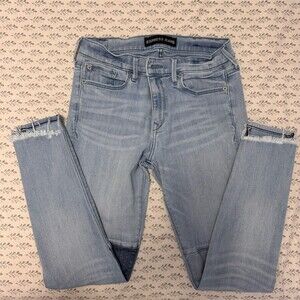 Express Jeans Womens Size 8 Mid Rise Light Wash Skinny Ankle Stretch Jeans